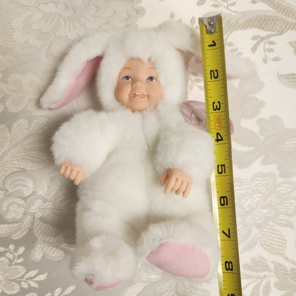 Anne Geddes Baby Bunnies Baby Doll Bunny Collectible Vintage 1997 With Tag - Picture 8 of 8